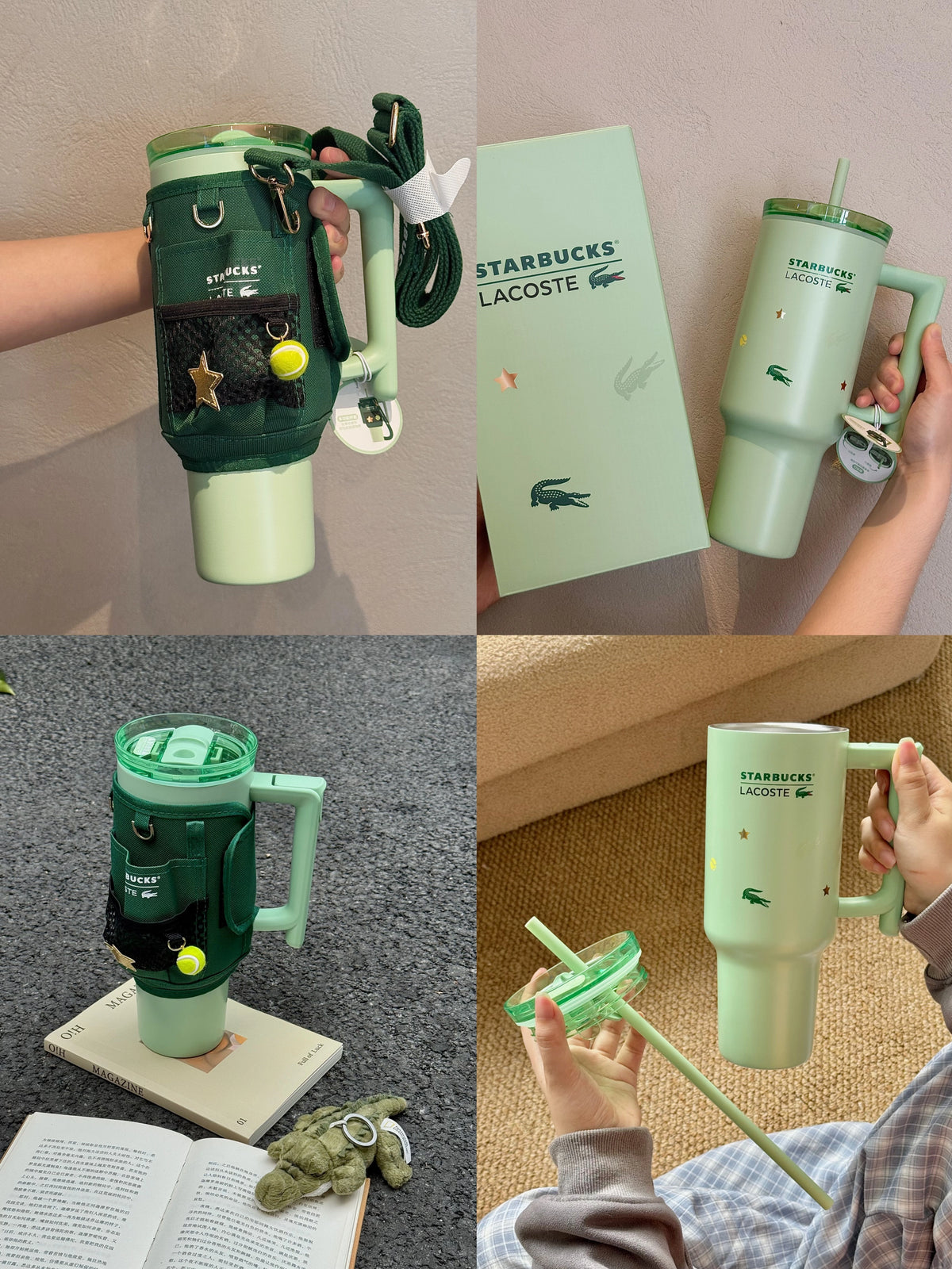 Starbucks China 2026 x LACOSTE 1180ml Dual Drinking Spouts SS Cup 40oz