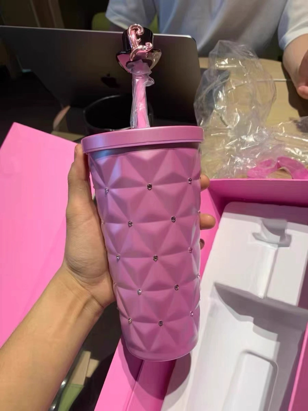 Starbucks Jay Chou Coffee Overture Pink Diamond Stainless Steel Cup 