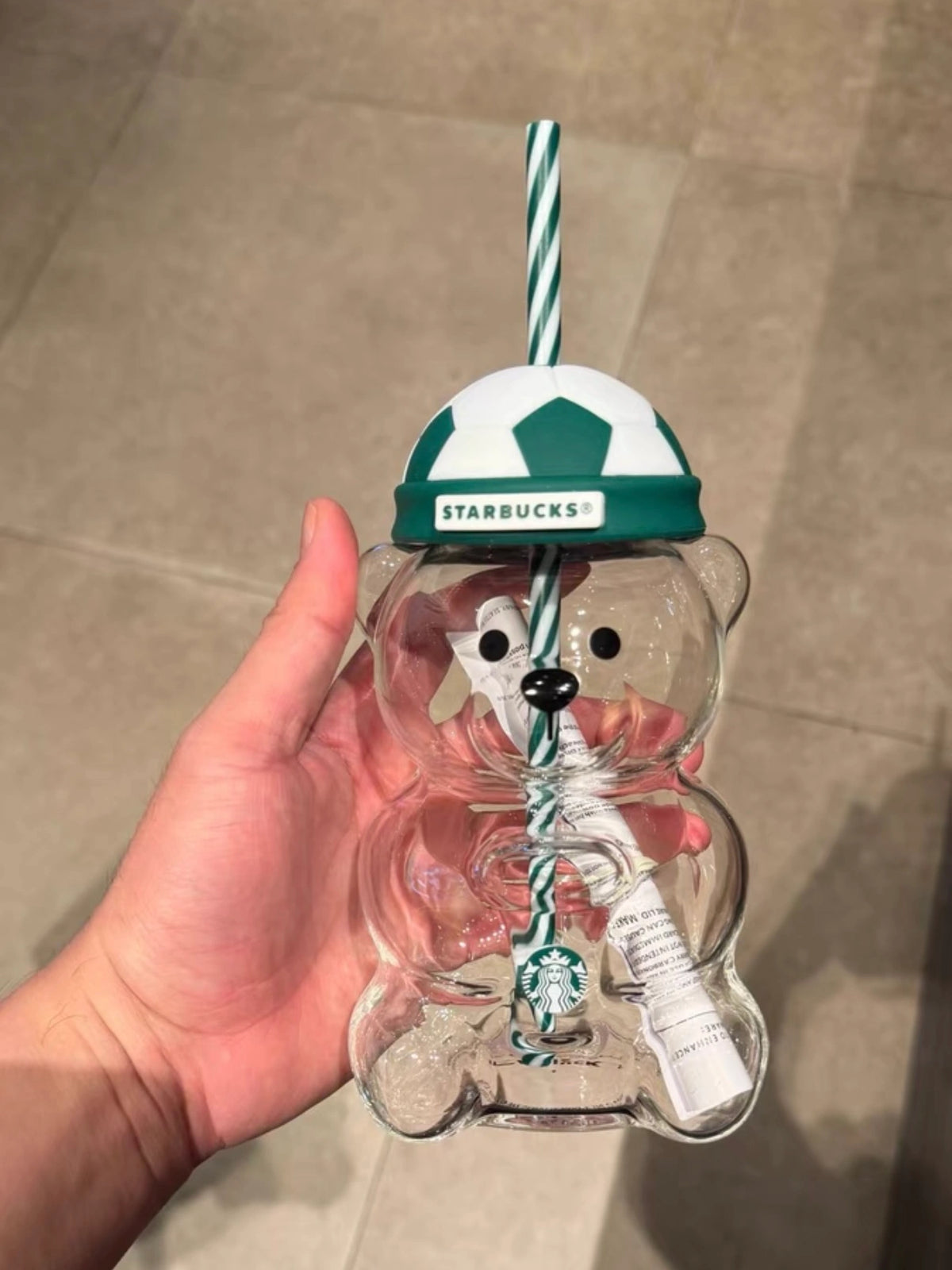 Starbucks World Cup 2026 Football BEARISTA Bear Glass 591ml 20oz on hand