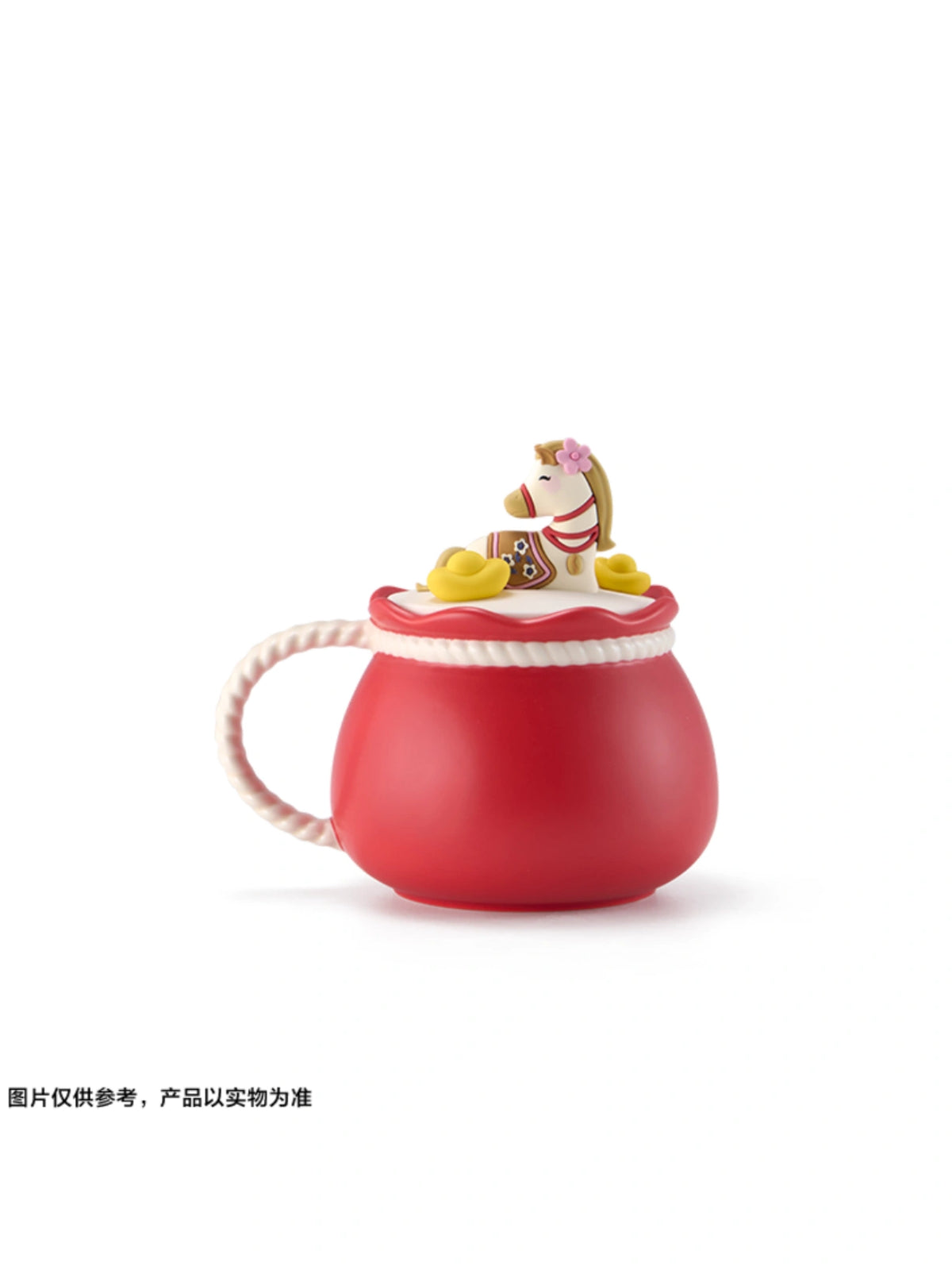 starbucks Red Lucky Bag Ceramic Mug with Horse shaped lid