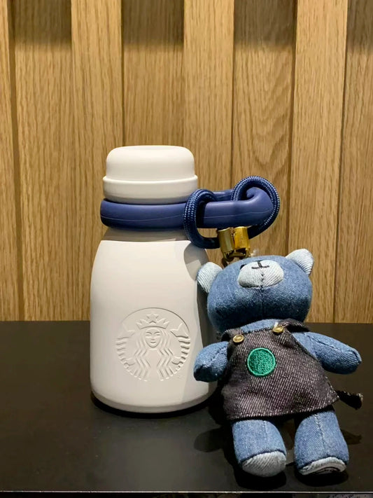 Starbucks China 2026 Denim Baby Bottle Cup with Bearista Pendant 400ml