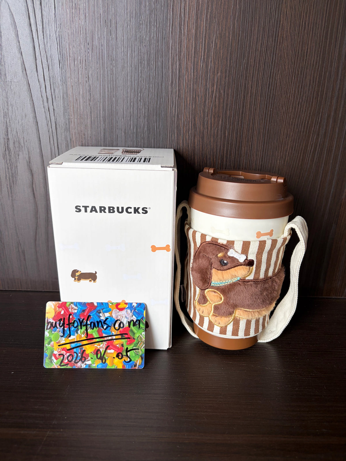 front view of Starbucks 380ml Dachshund Sleeve SS Cup