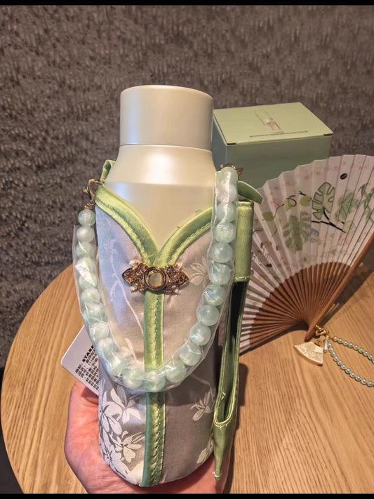 Starbucks China 2026 Spring Blessings 420ml SS Thermos with Folding Fan