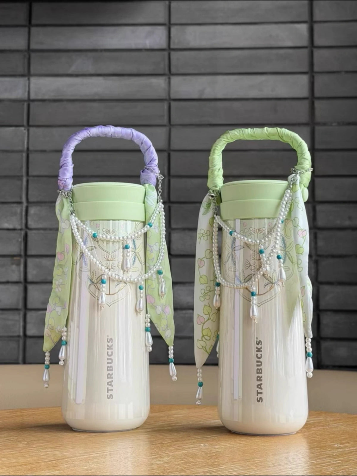Starbucks China 2026 Spring Blessings 430ml SS Cup With 2 Color Ribbon Handle