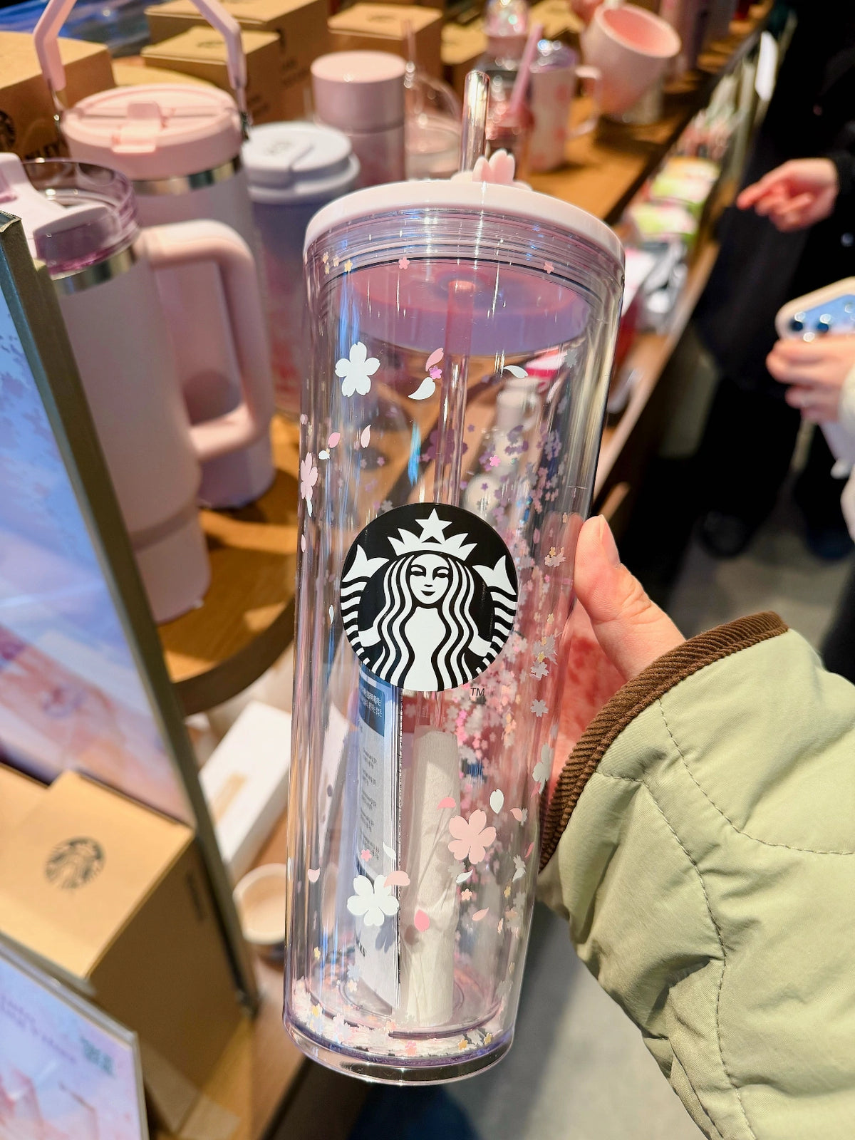 Starbucks Korea 2026 Cherry Blossom Pink Sakura Plastic Straw Cup 710ml