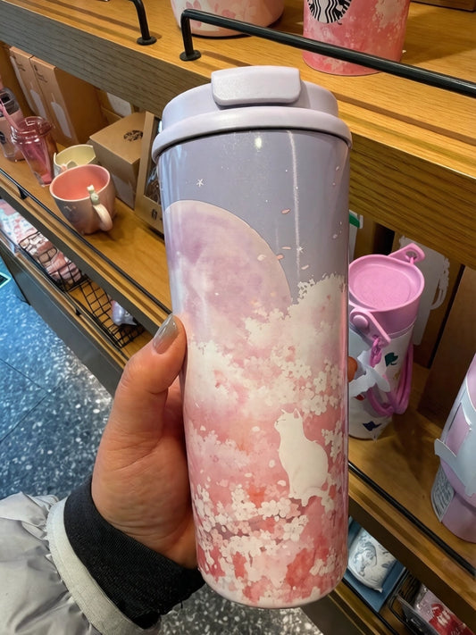Starbucks Korea 2026 Purple Pink Cherry Blossom Stainless Steel Cup 473ml