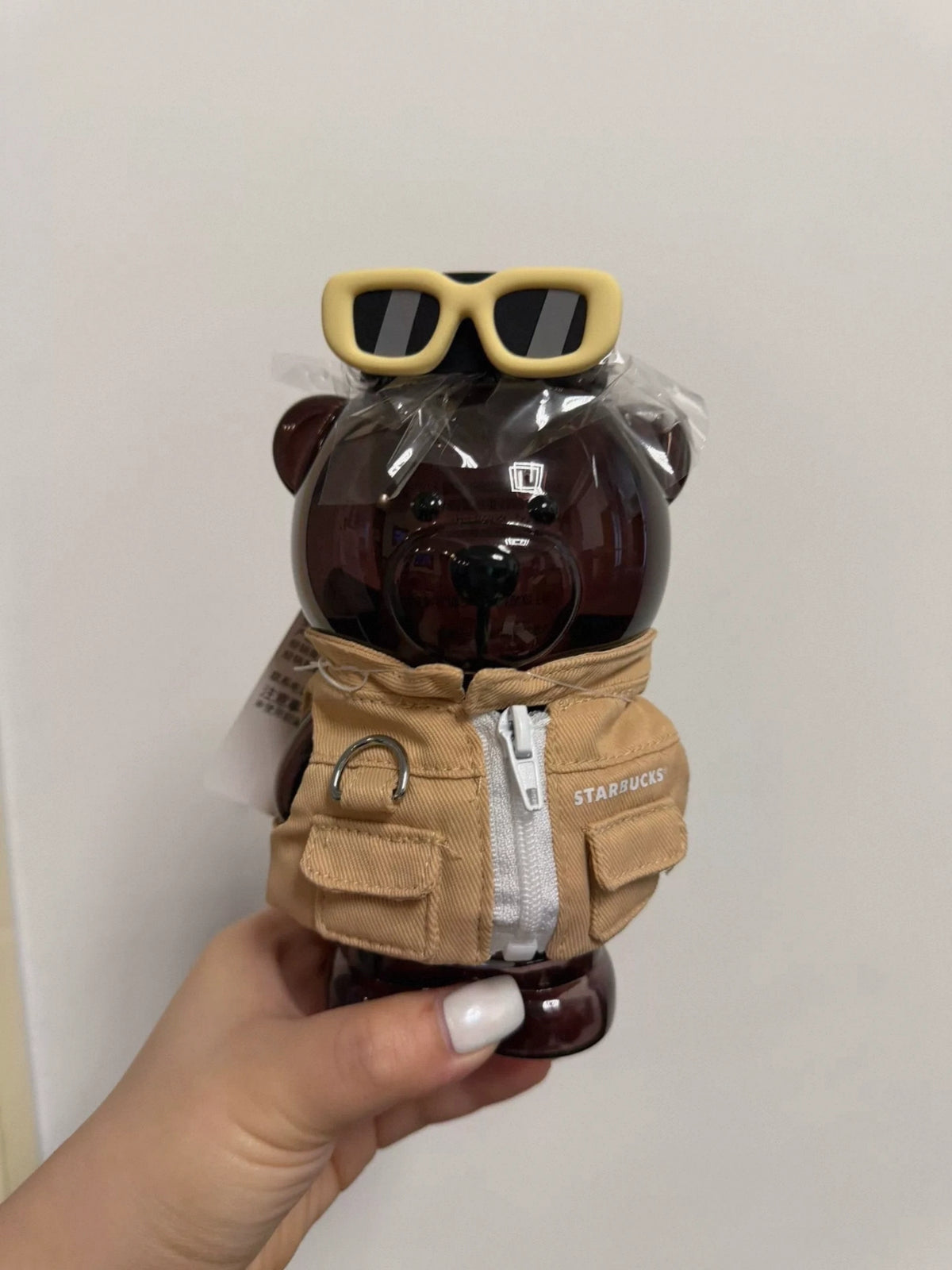 Starbucks Shanghai 2026 New Character Black Bearista Straw Glass 460ml