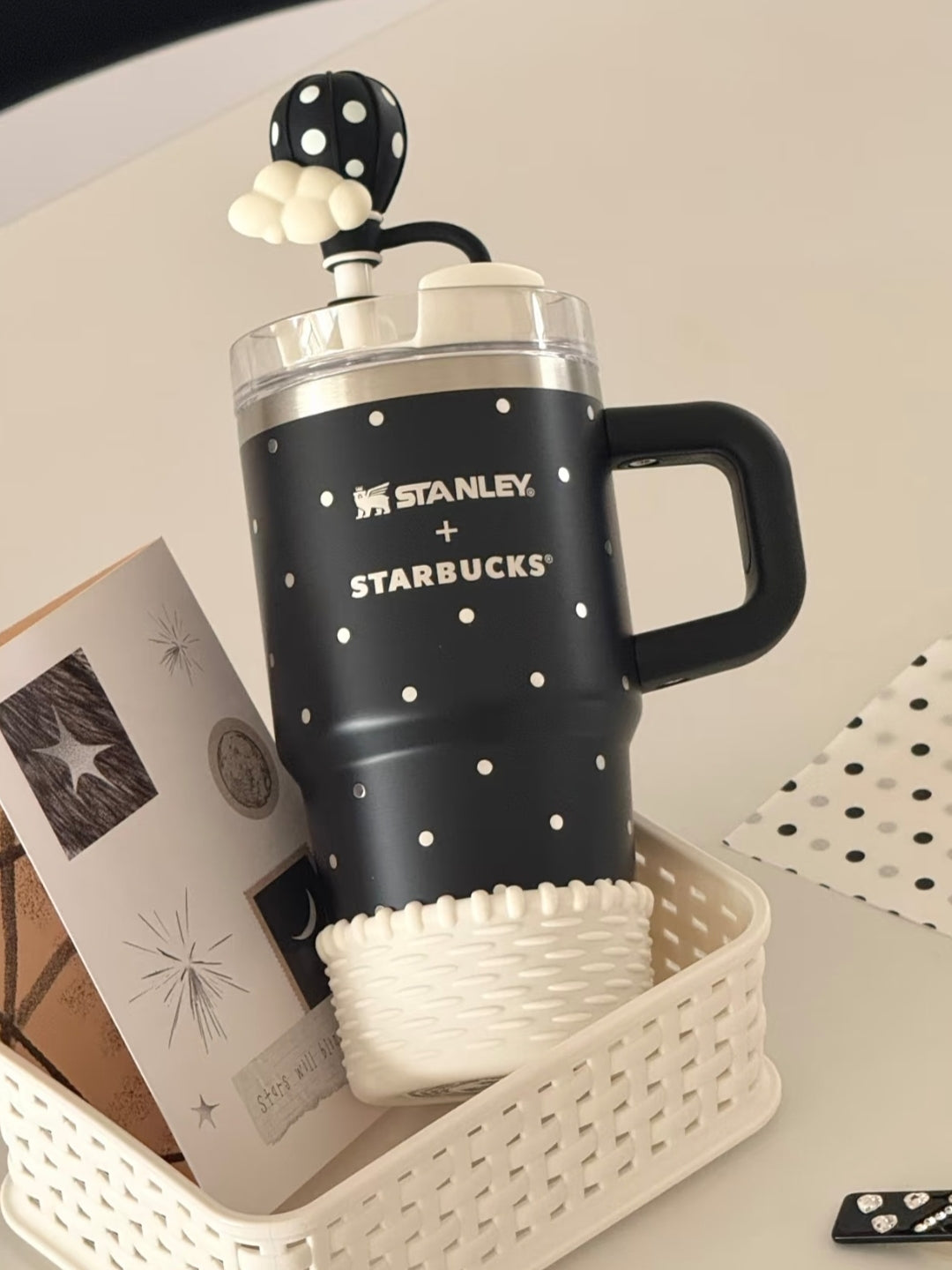 Starbucks Stanley Polka Dot Wonderland Stainless Steel Cup 20oz display