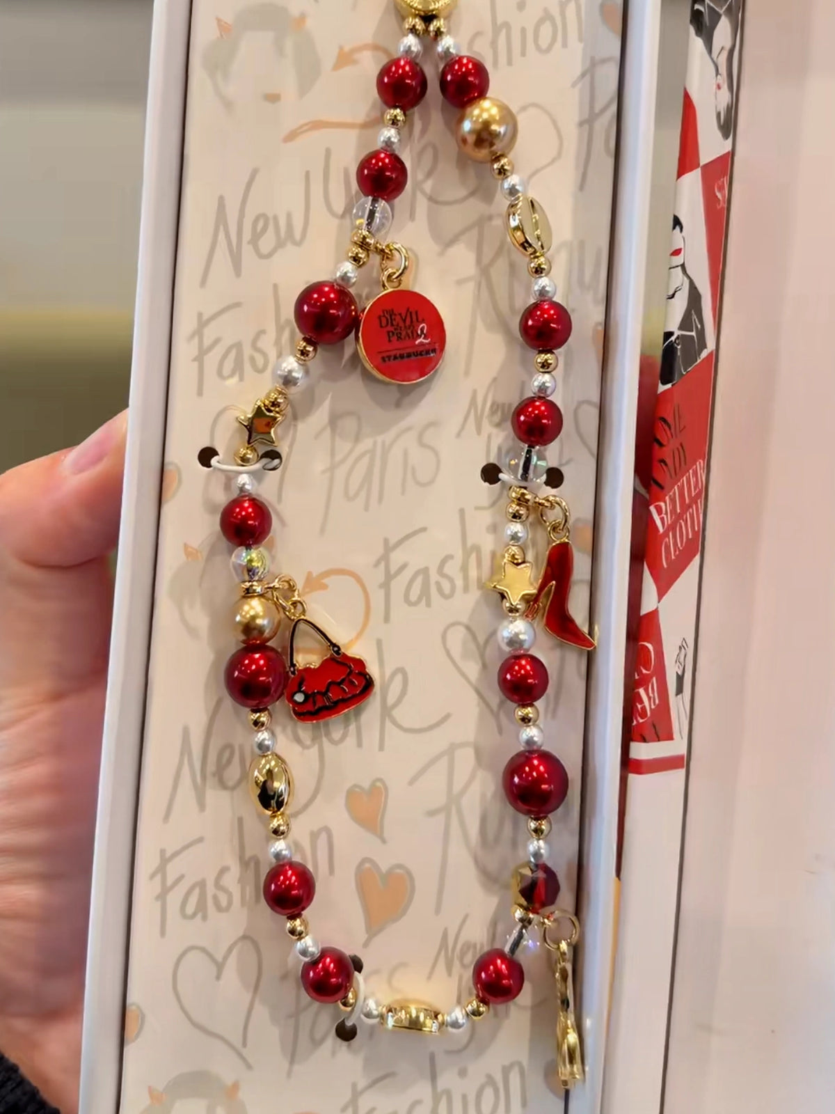 Starbucks The Devil Wears Prada Red Mobile Phone Chain NO Card
