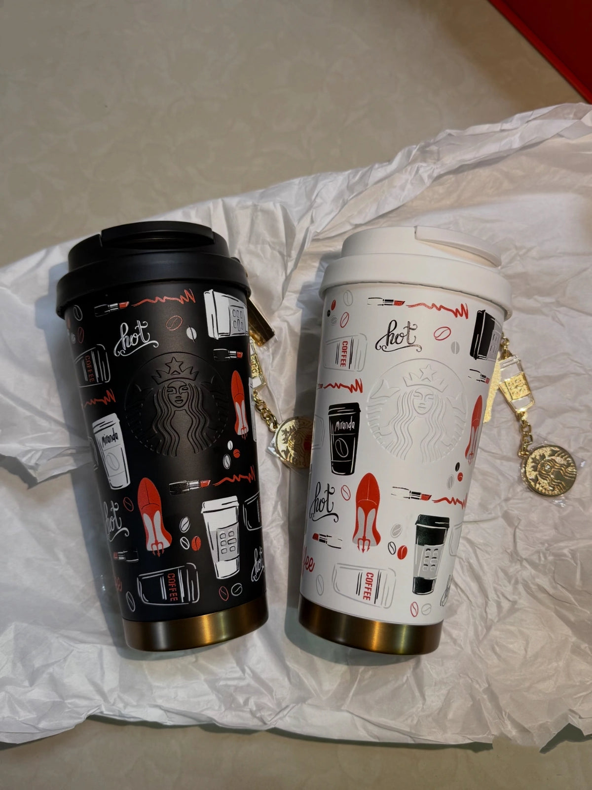 Starbucks The Devil Wears Prada Stainless Steel Tumbler 17oz with Metal Chain