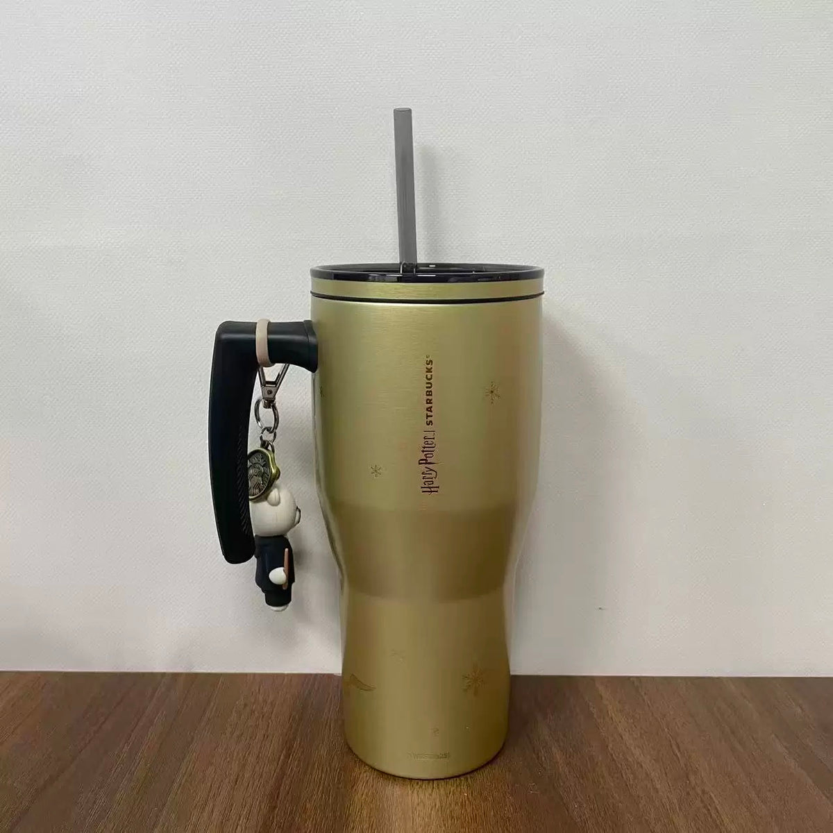 Starbucks x Harry Potter Thermos 880ml Gold SS Straw Cup with Bear Pendant